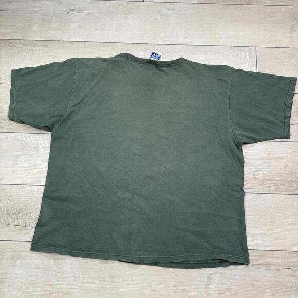 Vintage Champion Notre Dame T-Shirt Green XXL Distressed Logo 90s/00s NCAA Fade - Picture 2 of 8